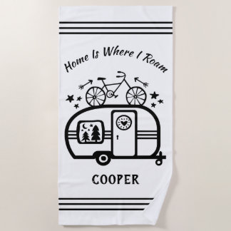 Custom Rustic Camping Camper Trailer Rv Lifestyle Beach Towel