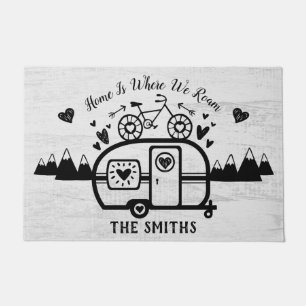 Custom Rustic Camping Camper Trailer Rv Lifestyle Doormat