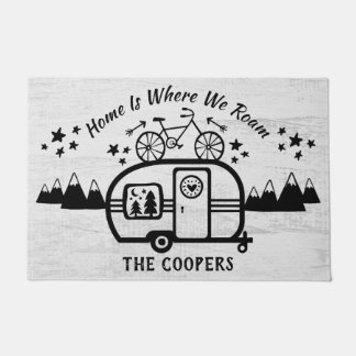 Custom Rustic Camping Camper Trailer Rv Lifestyle Doormat