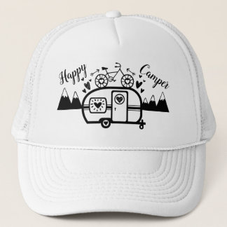 Custom Rustic Camping Happy Camper RV Trucker Hat