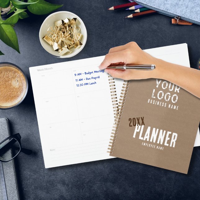 Custom Rustic Charm Kraft Paper Employee Business Planner (Creator Uploaded)