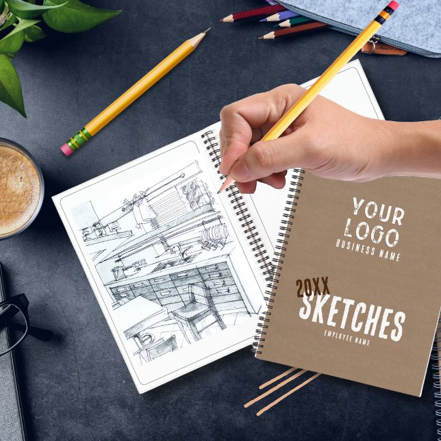 Custom Rustic Charm Kraft Paper Employee Sketch Notebook (Creator Uploaded)