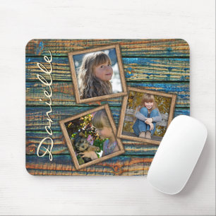 Custom Rustic Country Farmhouse Woodgrain Pattern Mouse Mat