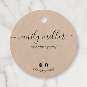 Custom Rustic Elegant Calligraphy Script Hang Tag