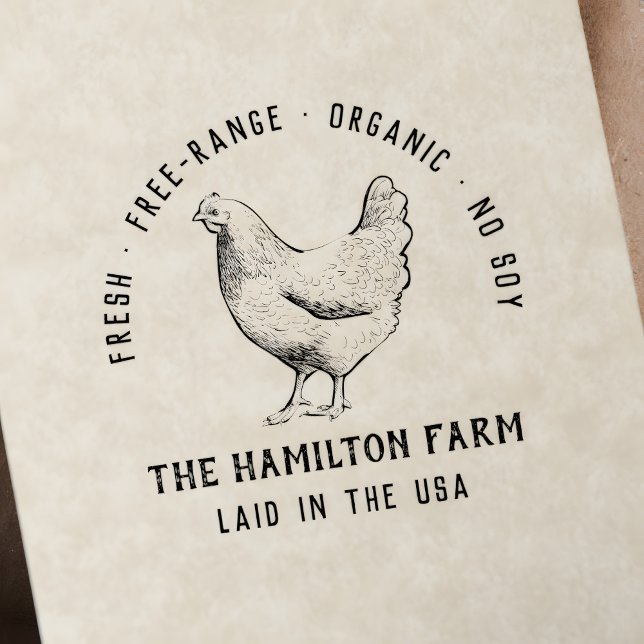 Custom Rustic Family Farm Egg Carton Self-inking Stamp (Creator Uploaded)