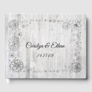 Custom Rustic Floral Guestbook