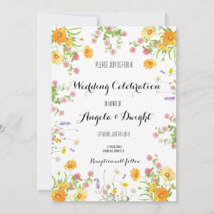 Custom Rustic Floral Wedding Design Invitation