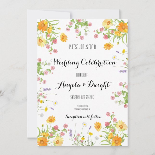 Custom Rustic Floral Wedding Design Invitation (Front)