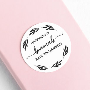 Custom Rustic Hapiness is homemade by Classic Round Sticker