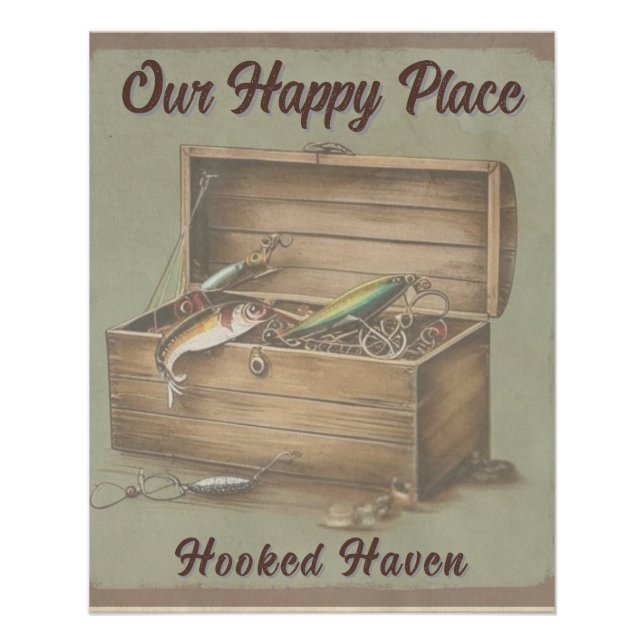 Custom Rustic Lake House Fishing Cabin Poster (Front)