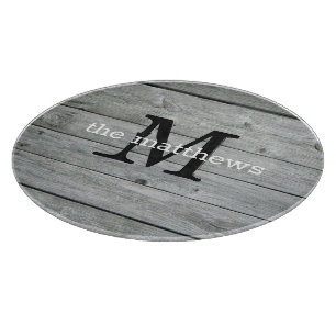 Custom Rustic Name Country Farmhouse Monogrammed   Cutting Board