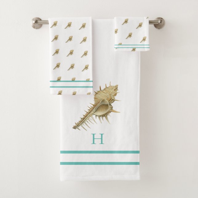Custom Rustic Nautical Shark Blue Grey Wood  Bath  Bath Towel Set (Insitu)