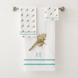 Custom Rustic Nautical Shark Blue Grey Wood Bath Towel Set