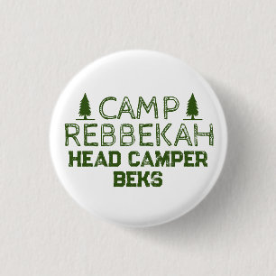 Custom Rustic Retro Camp Bachelorette Green  3 Cm Round Badge