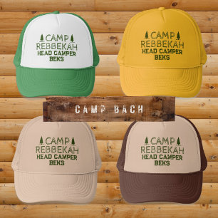 Custom Rustic Retro Camp Bachelorette Green  Trucker Hat