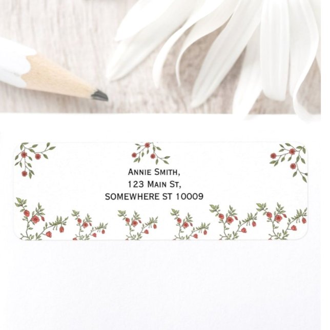 Custom Rustic Return Address Label Floral Nature  (Creator Uploaded)