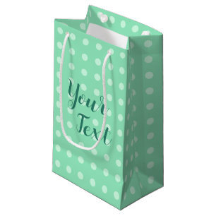 Custom Rustic Template Polka Dots Mint Small Gift Bag