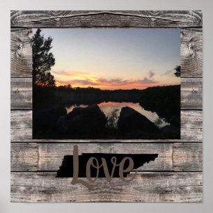 CUSTOM rustic TENNESSEE LOVE in script   Poster