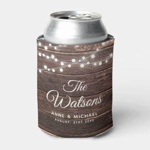 Custom Rustic Wedding Elegant Country Wood Lights  Can Cooler