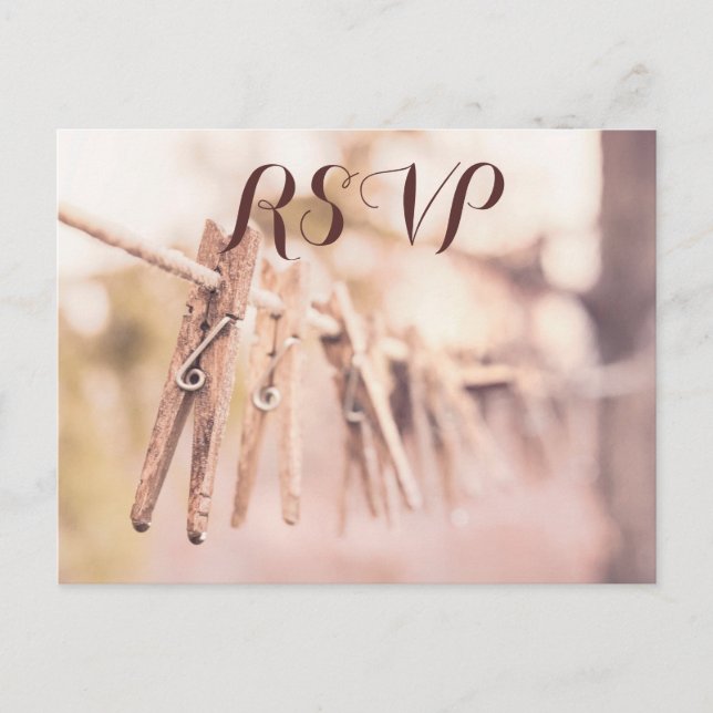 Custom Rustic Wedding RSVP Postcards (Front)