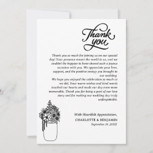 Custom Rustic Wedding Thank You Card