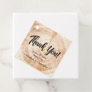 Custom Rustic Wedding Wood Cut Thank You Favour Tags