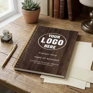Custom Rustic Wood Business Name Logo Planner