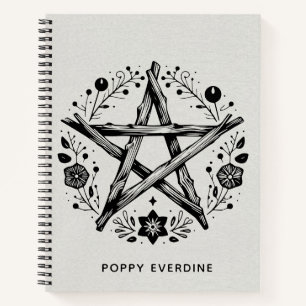 Custom Rustic Wood Twig Star Pentacle Wiccan  Notebook