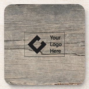 Custom Rustic Wood with Logo Coaster