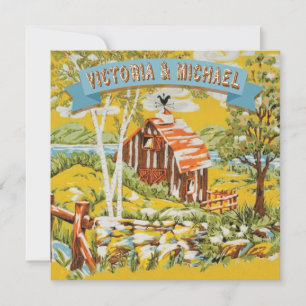 Custom Rustic Woodland Barn Wedding Invitation