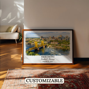 Custom Sacramento Wall Art, California Poster