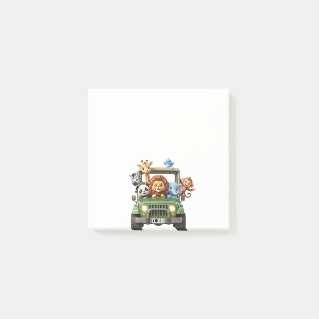 Custom Safari Adventure Jungle Jeep Sticky Notes (Front)