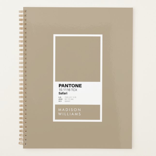 Custom Safari Notebook | Personalised Neutral  Planner (Front)