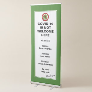 Custom Safety Guidelines Coronavirus COVID19 Retractable Banner