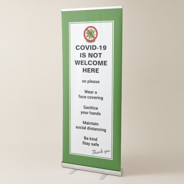 Custom Safety Guidelines Coronavirus COVID19  Retractable Banner (3/4)