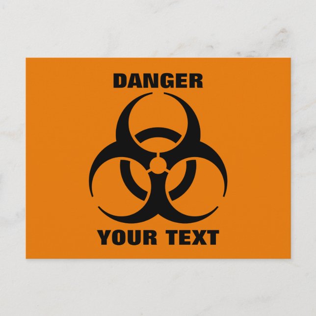 Custom Safety Orange Biohazard Symbol Warning Sign Postcard (Front)