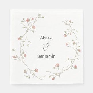 Custom Sage & Blush Bohemian Wedding Napkin