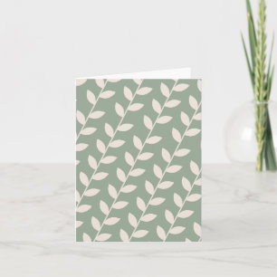 Custom Sage Green 70s Retro Leaf Pattern  Card