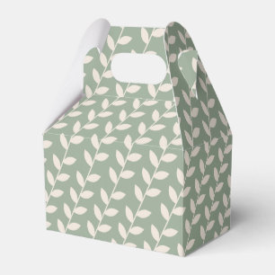 Custom Sage Green 70s Retro Leaf Pattern  Favour Box