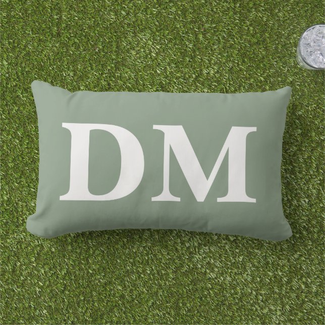 Custom sage green background natural style lumbar cushion (Grass)