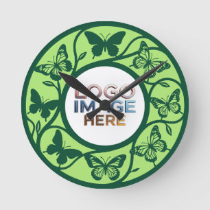 Custom Sage Green Butterfly Wall Clock