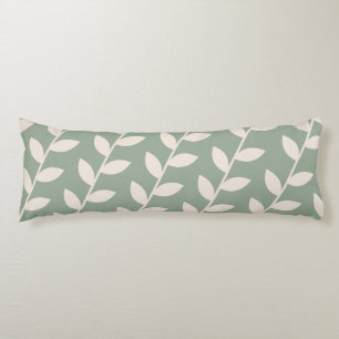 Custom Sage Green Retro Leaf Pattern  Body Cushion