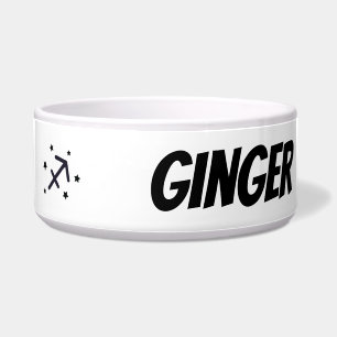 Custom Sagittarius Zodiac Sign Ceramic Pet Bowl