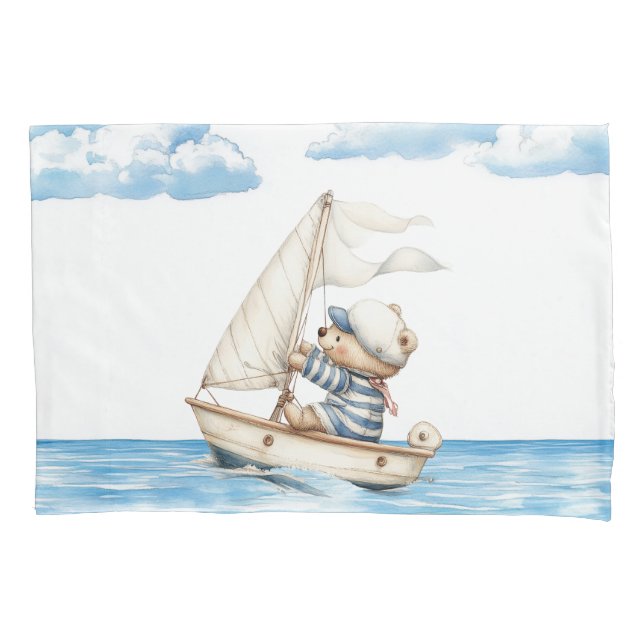 Custom Sailor Teddy Bear Pillowcase (Front)