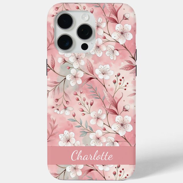 Custom Sakura Flower Pattern Pink  Case-Mate iPhone Case (Back)