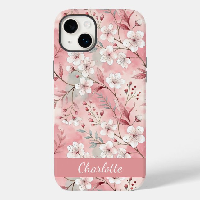 Custom Sakura Flower Pattern Pink  Case-Mate iPhone Case (Back)