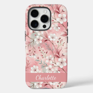 Custom Sakura Flower Pattern Pink  iPhone 16 Pro Case