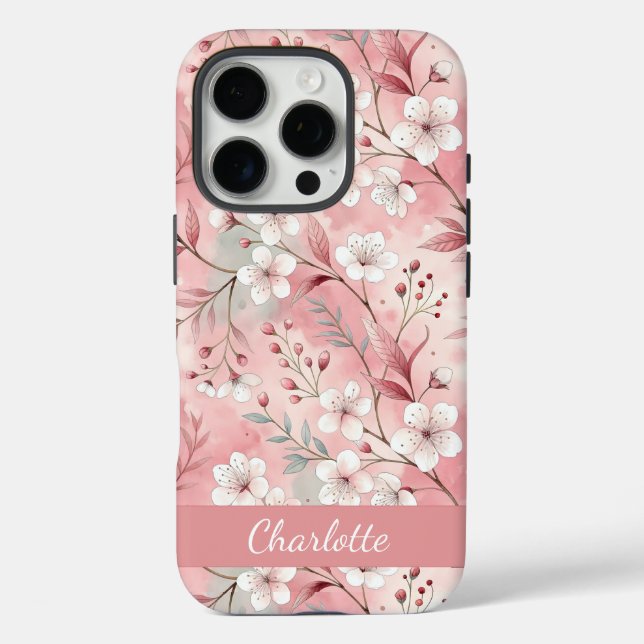 Custom Sakura Flower Pattern Pink  Case-Mate iPhone Case (Back)
