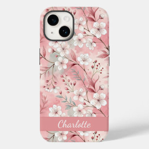 Custom Sakura Flower Pattern Pink Case-Mate iPhone 14 Case