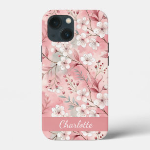 Custom Sakura Flower Pattern Pink  iPhone 13 Mini Case
